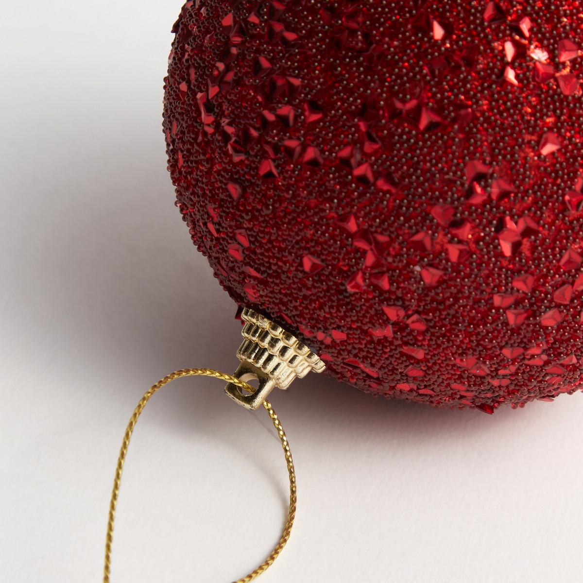 Conjunto de 4 Bolas Vermelhas com Pedras Vermelho-4