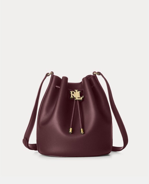 Bolso saco pequeño Andie de piel en burdeos con asa regulable · Lauren  Ralph Lauren · El Corte Inglés