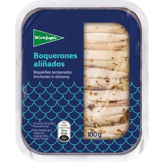 boquerones aliñados con ajo y perejil tarrina 100 g - El Corte Ingles