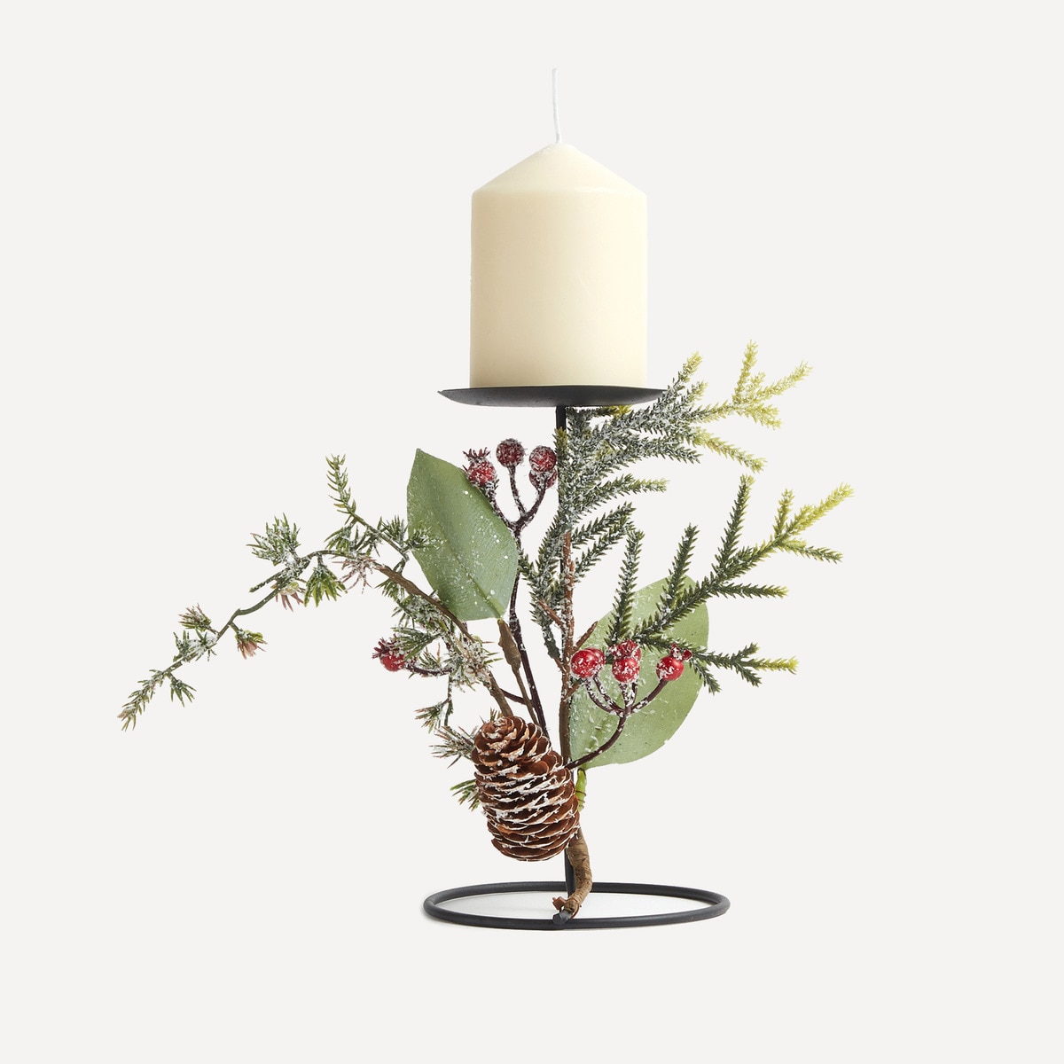 Centro de mesa de metal Berry Piña Navidad El Corte Inglés Verde-1