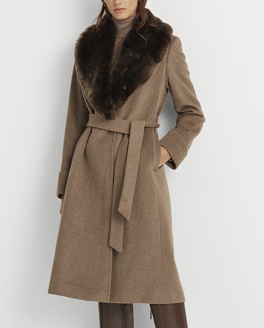 Imagen 0 de Abrigo de mujer largo con cinturón