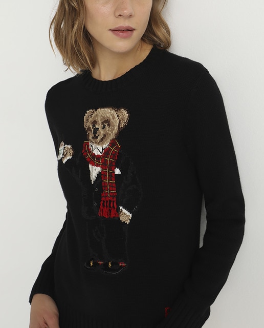 Imagen 0 de Jersey de mujer cuello redondo con icónico oso estampado