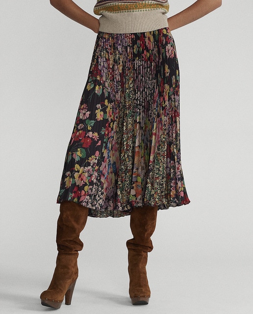 Imagen 0 de Falda de mujer de tablas con estampado floral