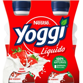 Iogurte Líquido de Morango Pack 4 unidades embalagem 160 ml - Yoggi