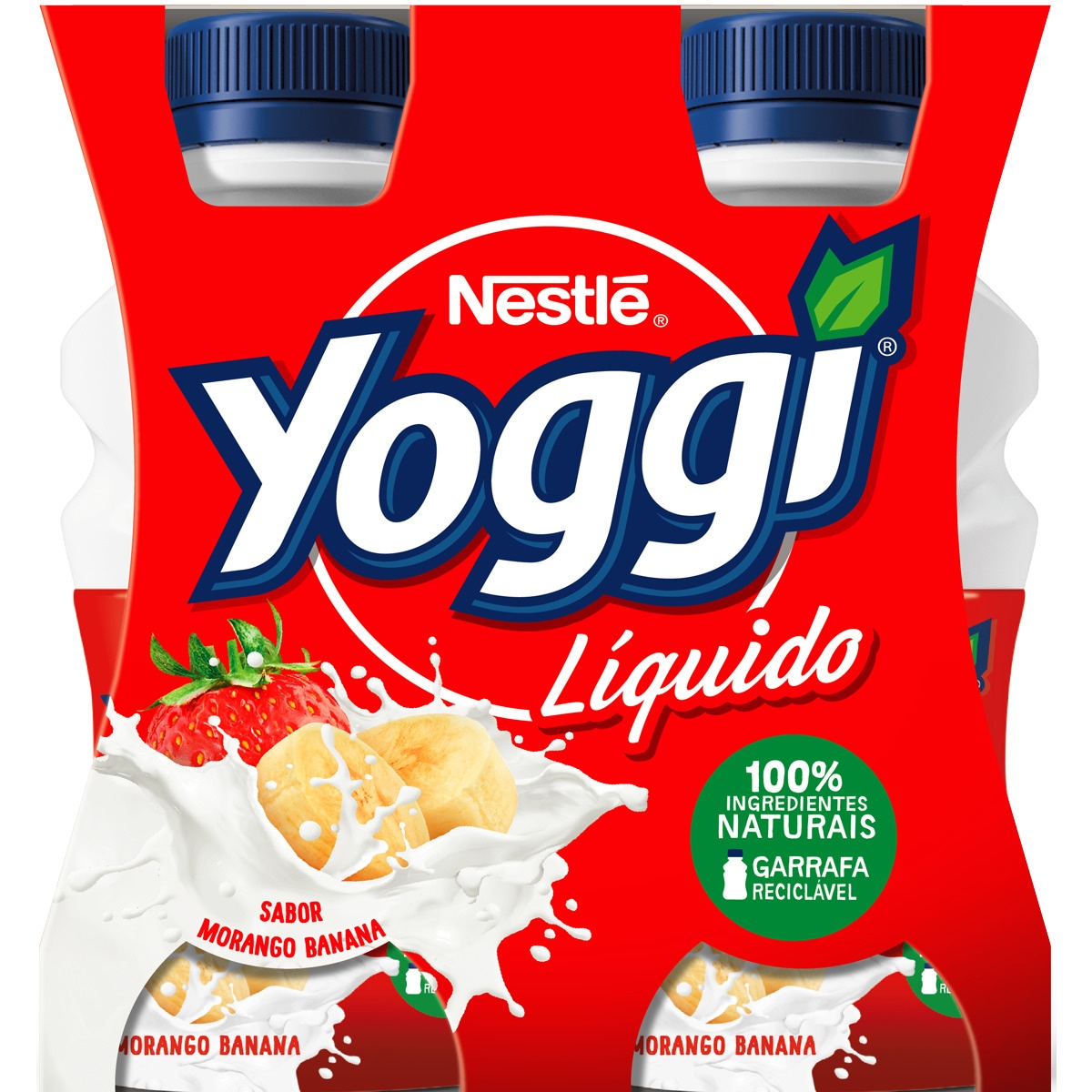 Iogurte Líquido de Morango e Banana Pack 4 embalagem 160 g