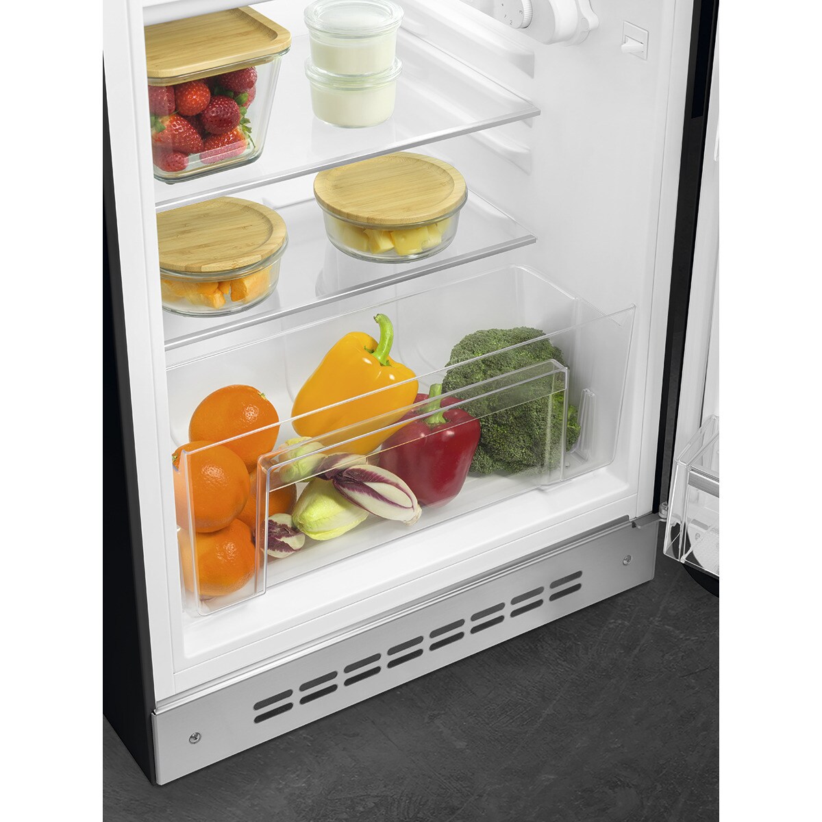 Recondicionado - Grade A - Frigorífico de 1 Porta Smeg Anni 50 FAB10RBL5 Estático com Dobradiças à Direita e de 97 cm - Preto Polido Preto-13