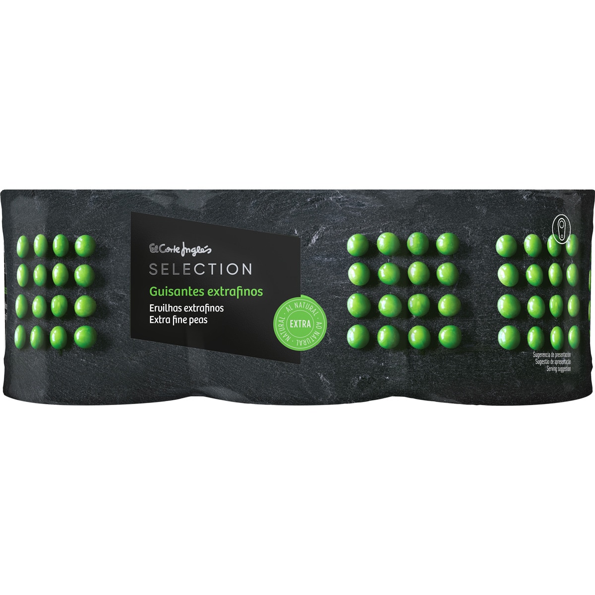 guisantes extra al natural extrafinos pack 3 lata 120 g neto escurrido
