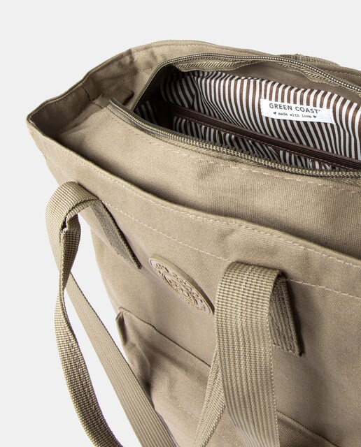 Mochila plana de mujer kaki · Green Coast · El Corte Inglés