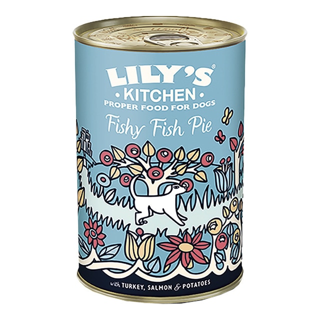 Imagen 0 de Comida húmeda para perros adultos Lily's Kitchen paté pastel de pescado con pavo 400 g