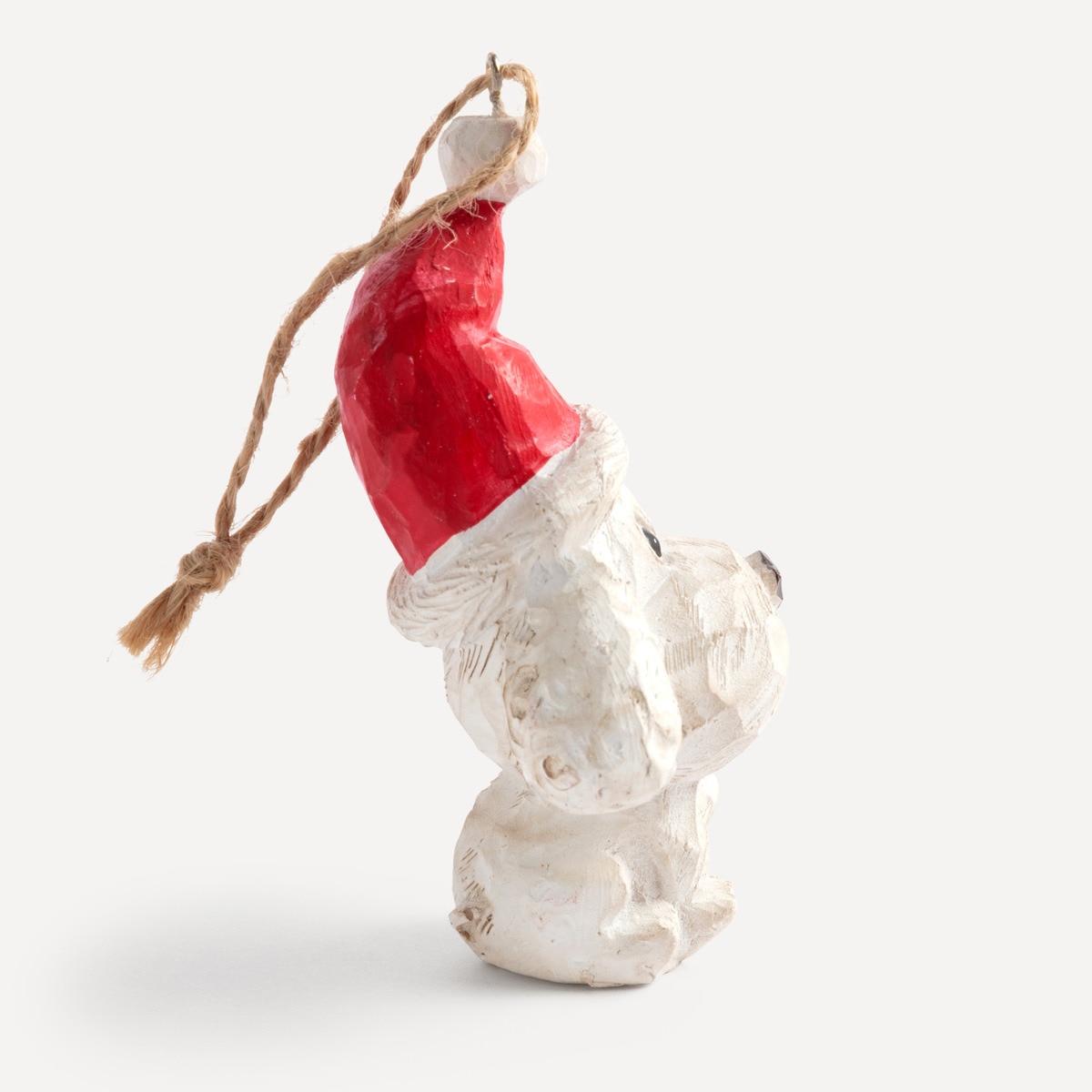 Enfeite de Árvore Cão com Gorro Branco-4