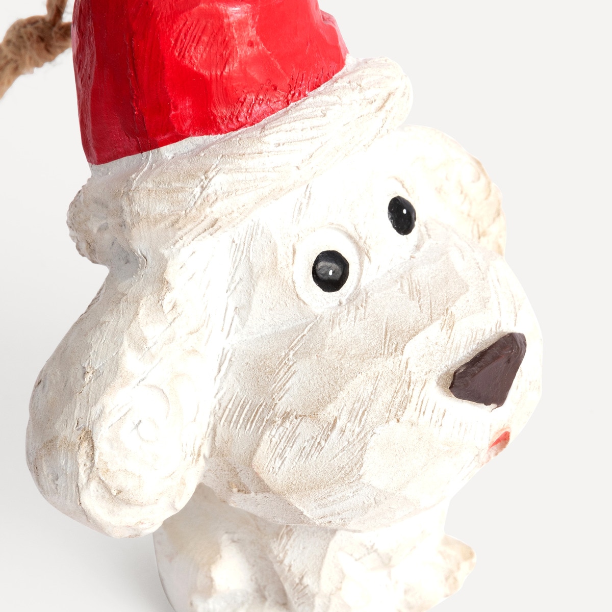 Enfeite de Árvore Cão com Gorro Branco-3