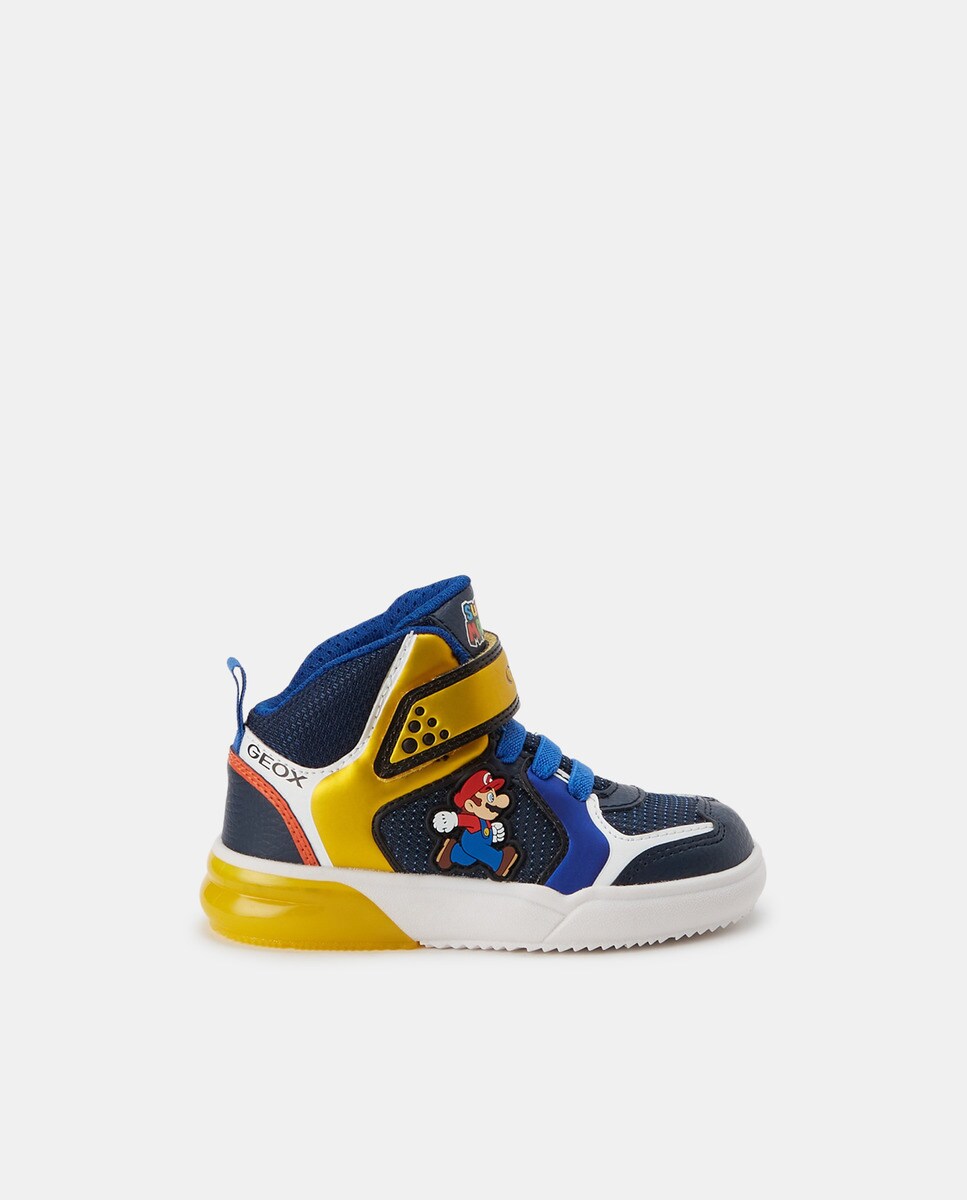 Zapatillas de luces de niño en azul con print NINTENDO SUPERMARIO · Geox ·  El Corte Inglés