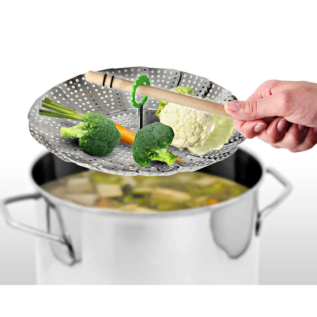 Cestillo plegable de cocción de vapor Food&More Fackelmann Acero-5