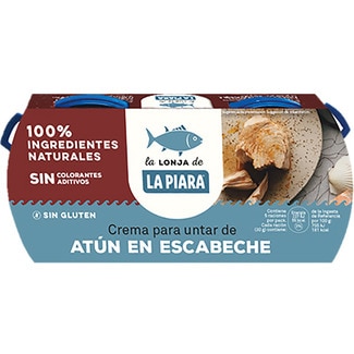 paté crema de atún en escabeche sin gluten pack 2 lata 75 g - La Piara