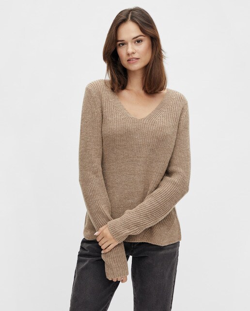 Jersey de mujer cuello de pico manga larga · Vila · El Corte Inglés