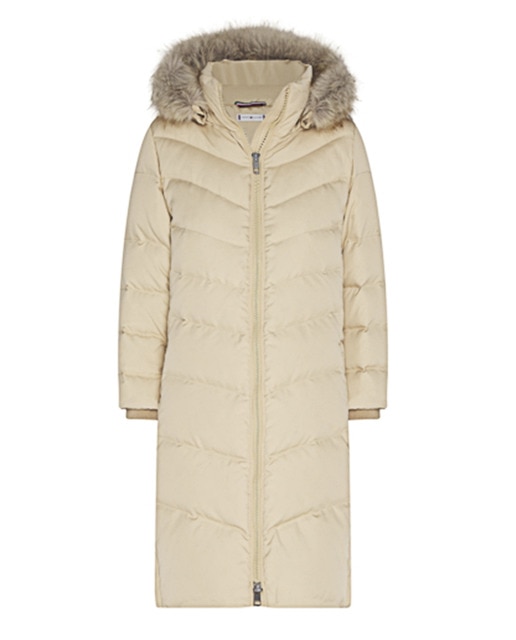 Imagen 0 de Plumífero largo de mujer con capucha