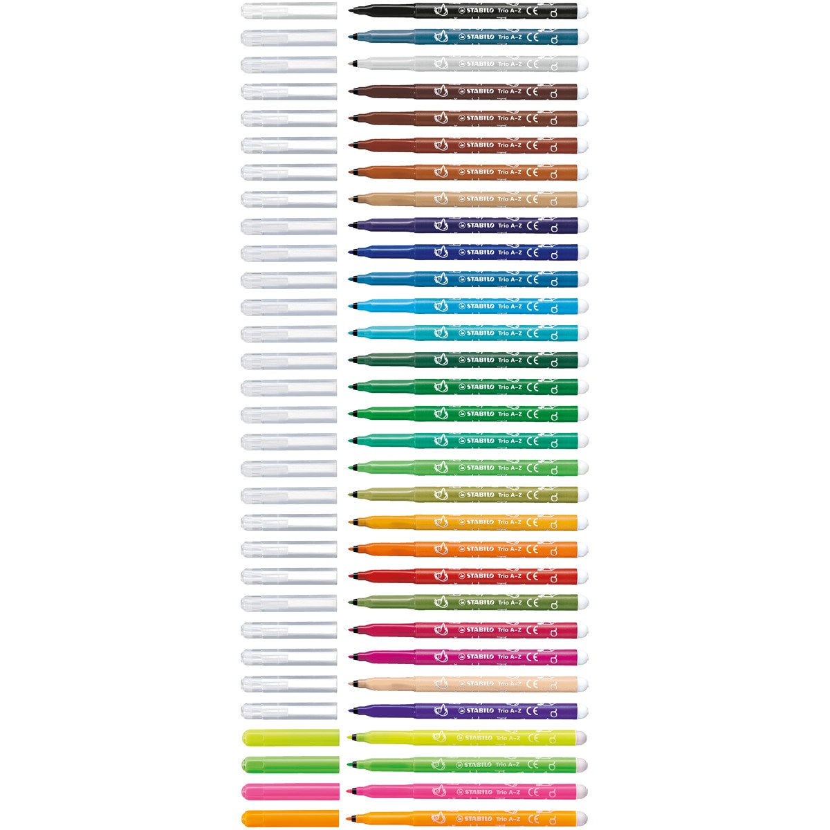 Estojo de 12 Marcadores com Zona de Suporte Triangular Trio A-Z - Multicolor Multicolor-3