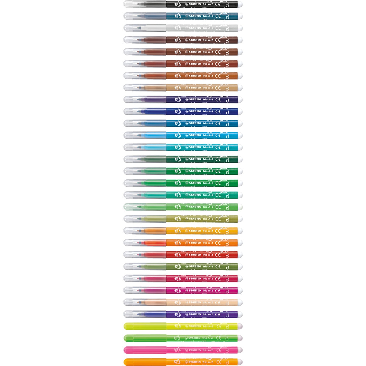 Estojo de 12 Marcadores com Zona de Suporte Triangular Trio A-Z - Multicolor Multicolor-2