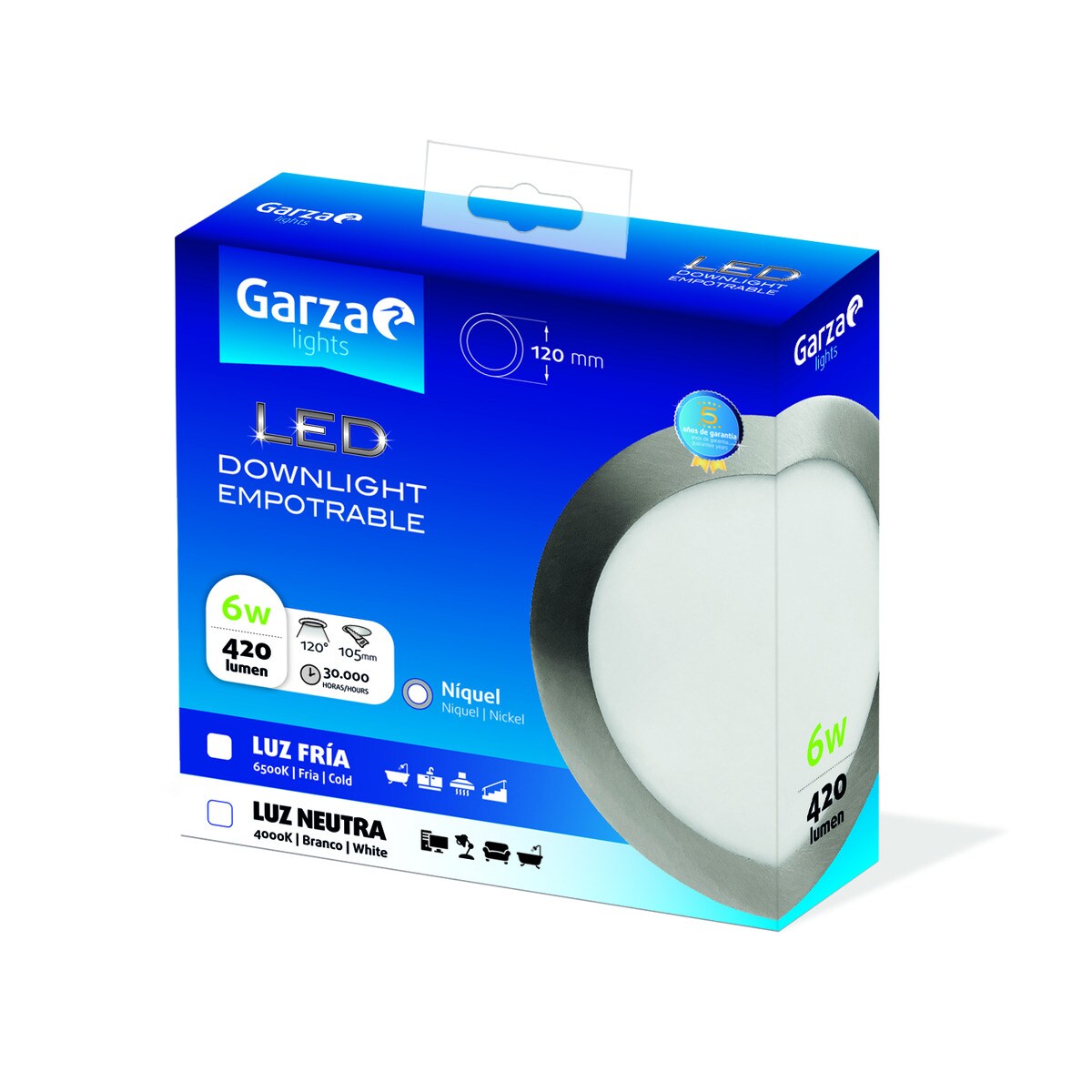 Downlight LED redondo empotrable 6 W 420 lm Luz fría ( >= 5000 K )-2