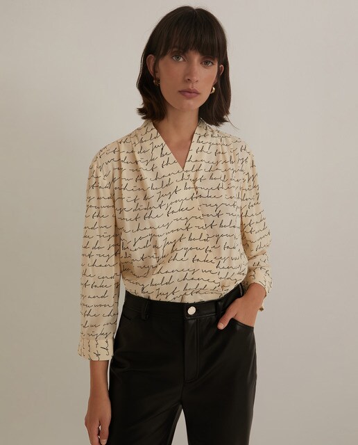 Blusa cruzada letras · Woman El Corte Inglés · El Corte Inglés