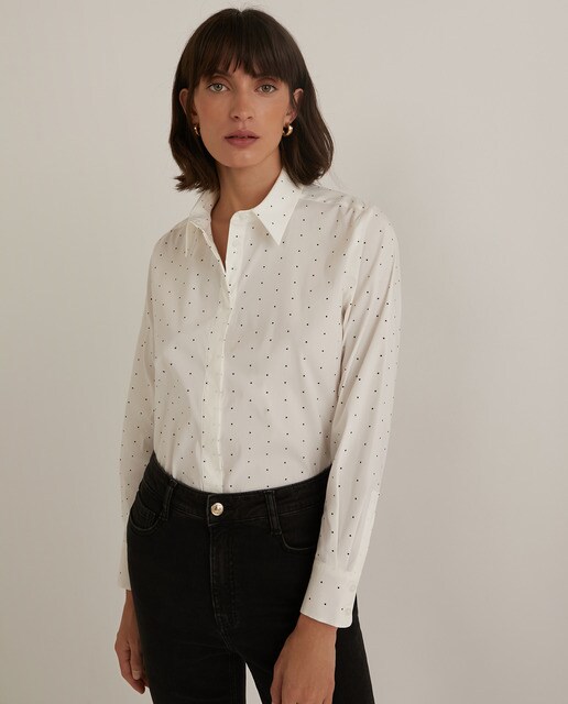 Camisa de mujer popelín lunares · Woman El Corte Inglés · El Corte Inglés