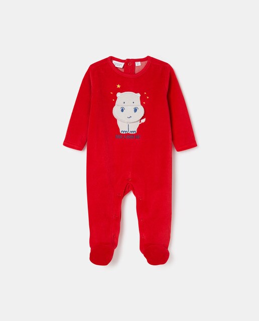 Pijama de bebé velour hipopótamo · Cotton Juice · El Corte Inglés