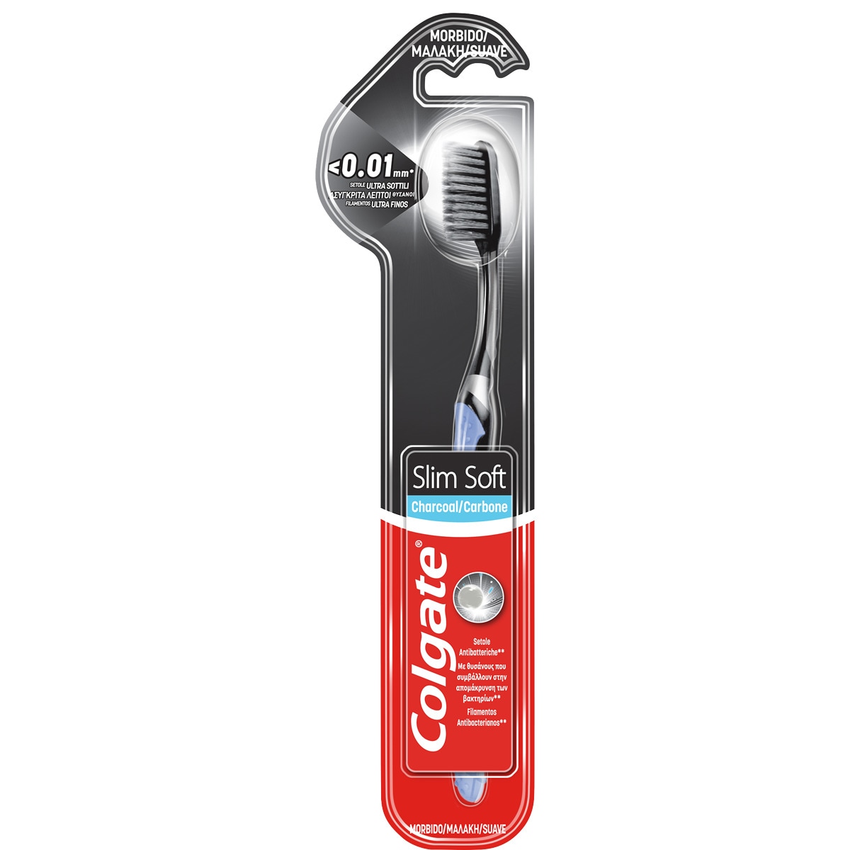 Escova de Dentes Carbono Macia embalagem 1 unidade