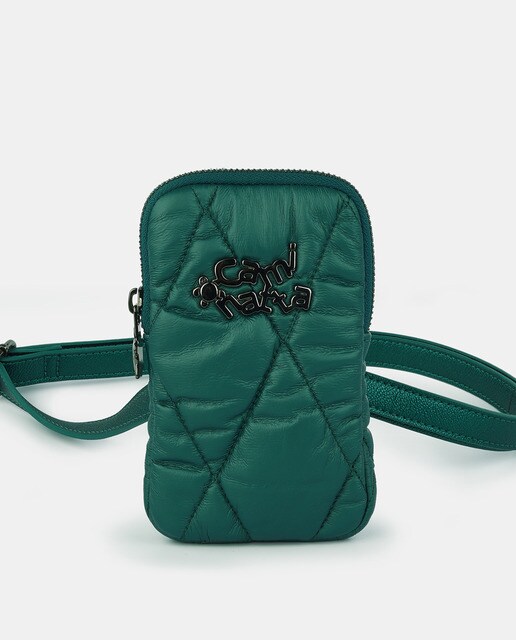 Bolso para móvil acolchado en verde con cremallera · Caminatta · El Corte  Inglés