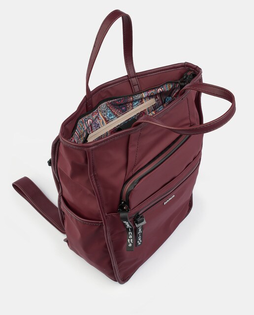 Mochila para portátil en burdeos con cremallera · Caminatta · El Corte  Inglés