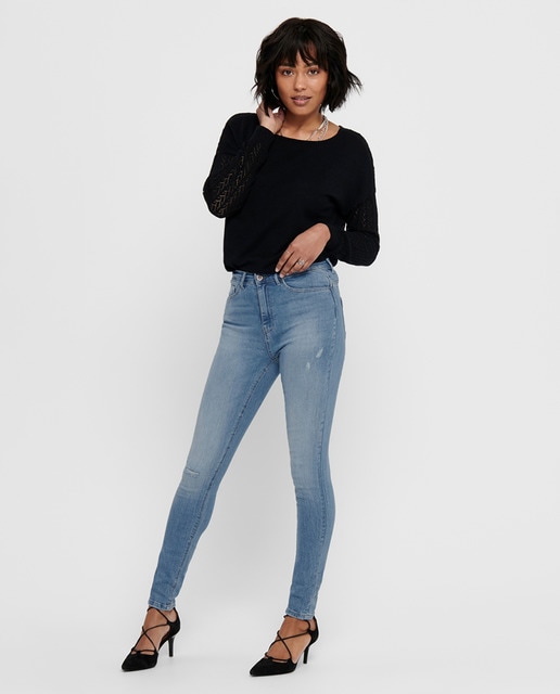 Vaquero skinny de mujer de cintura alta rotos · Only · El Corte Inglés