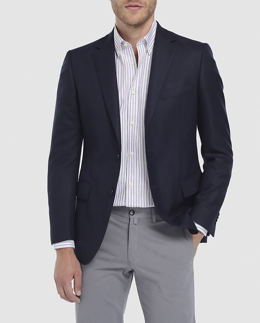 Imagen 0 de Americana de hombre Emidio Tucci Colección Business regular azul con micro estructura