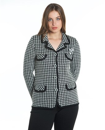 Chaqueta de mujer cuadros y cuello solapa · Zero · El Corte Inglés