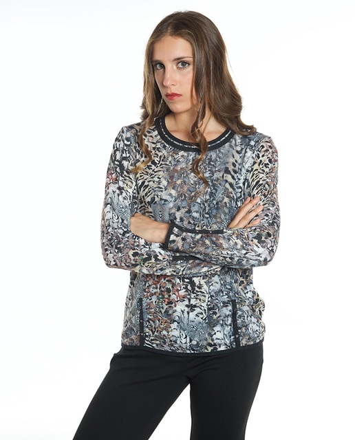 Jersey de mujer estampado y cuello redondo · Zero · El Corte Inglés