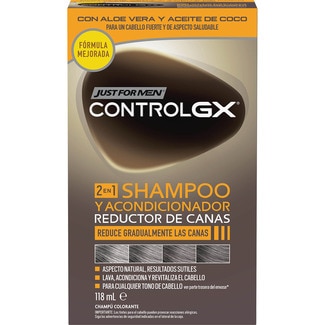 Control GX champú+ acondicionador reductor de canas caja 118 ml champú colorante - Just For Men