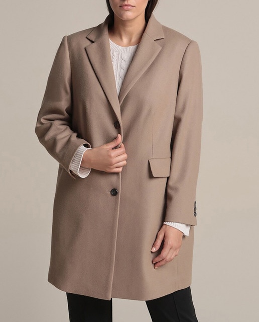 Imagen 0 de Abrigo sastre de mujer talla grande con lana