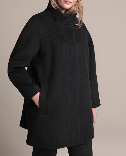 Imagen 0 de Abrigo largo con lana de mujer talla grande