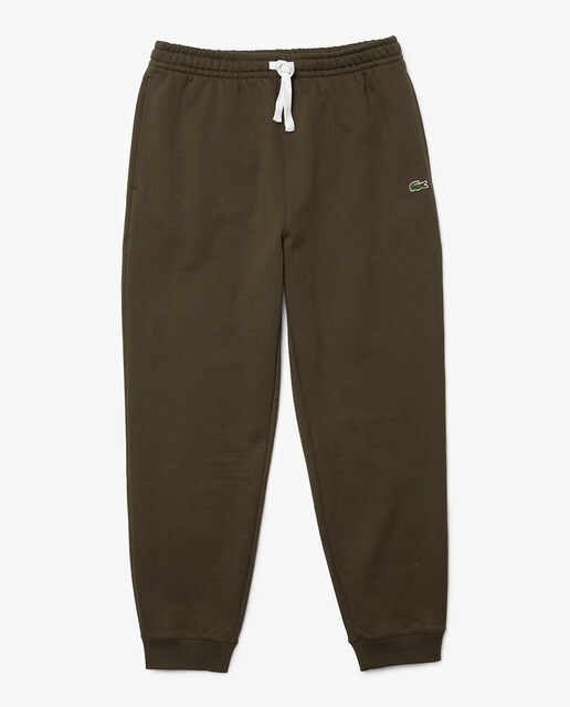 Pantalón de chándal unisex regular en felpa de algodón ecológico verde kaki  · Lacoste · El Corte Inglés