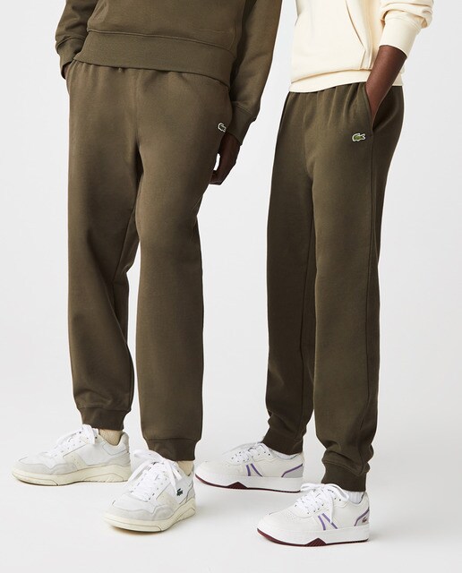 Pantalón de chándal unisex regular en felpa de algodón ecológico verde kaki  · Lacoste · El Corte Inglés