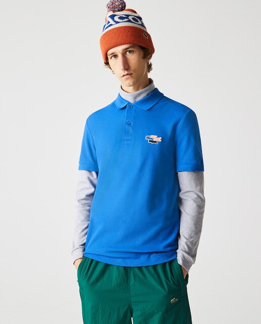 Polo de hombre regular ecológico con cocodrilos azul · Lacoste · El Corte  Inglés