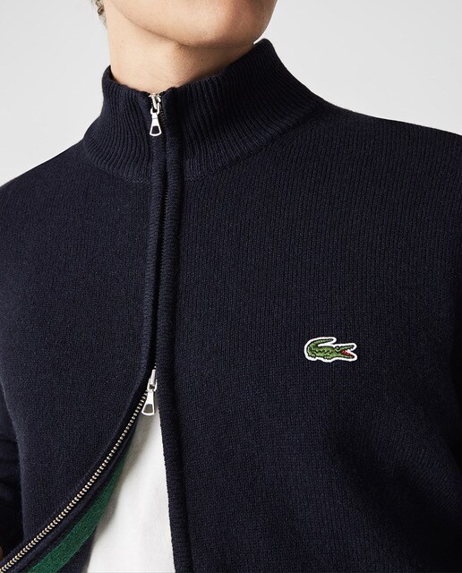Chaqueta de hombre de punto de lana con cremallera y cuello alto · Lacoste  · El Corte Inglés