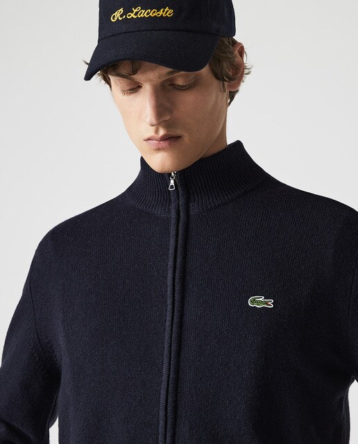Chaqueta de hombre de punto de lana con cremallera y cuello alto · Lacoste  · El Corte Inglés