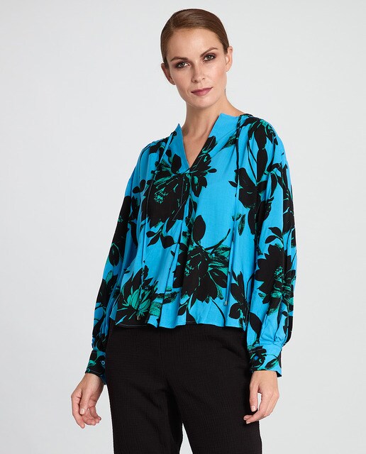 Blusa de mujer con estampado flora y cuello pico · Calvin Klein · El Corte  Inglés