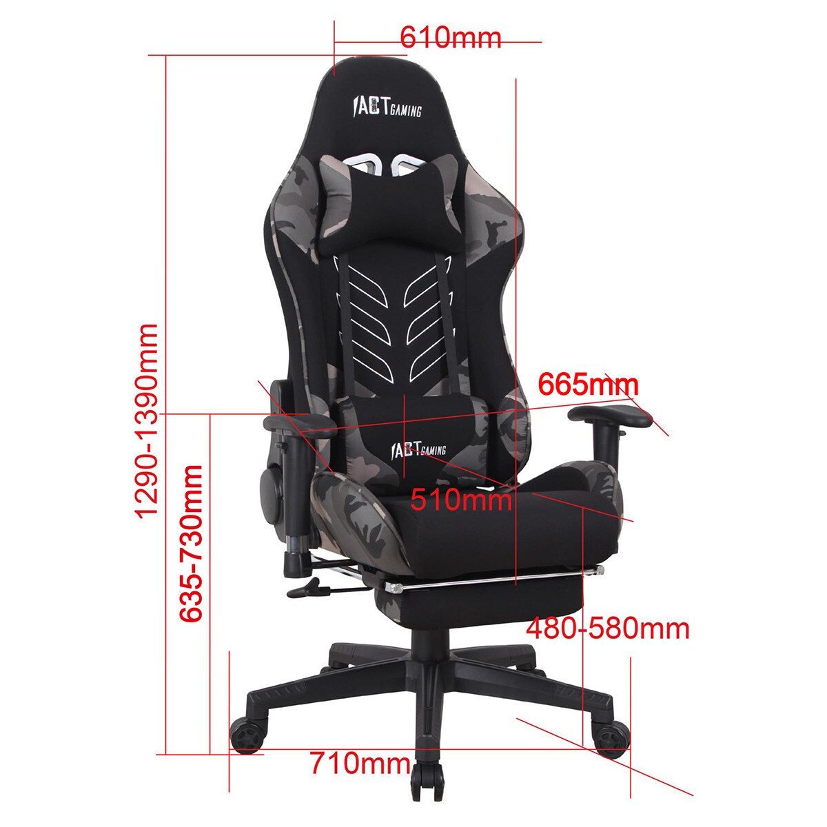 Cadeira de gaming Alpha Preto / Camuflagem-12