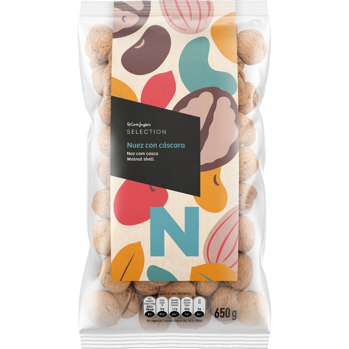 nueces con cáscara bolsa 650 g
