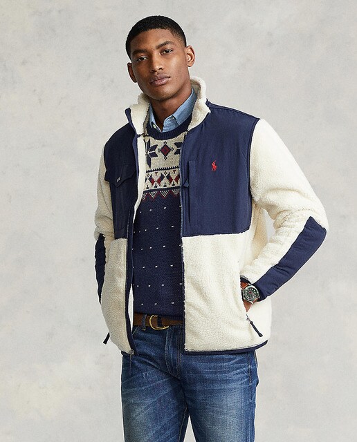 Chaqueta de hombre con tejido imitación a lana de oveja e inspiración  montañera · Polo Ralph Lauren · El Corte Inglés