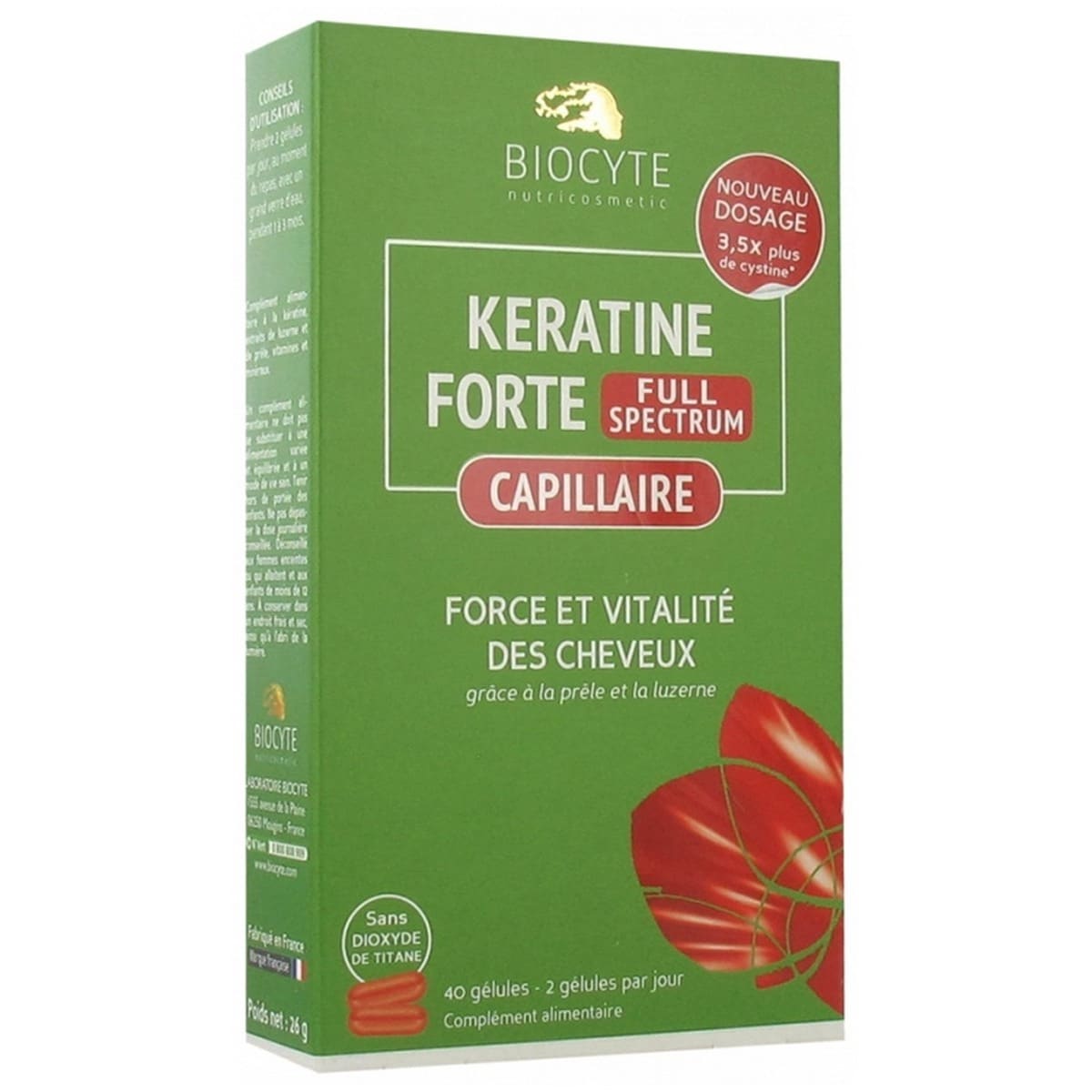 Suplemento Alimentar Keratine Forte Full Spectrum 40 Cáp. Biocyte 1