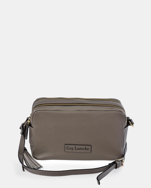 Bandolera de piel napa en topo con doble compartimento · Guy Laroche · El Corte  Inglés