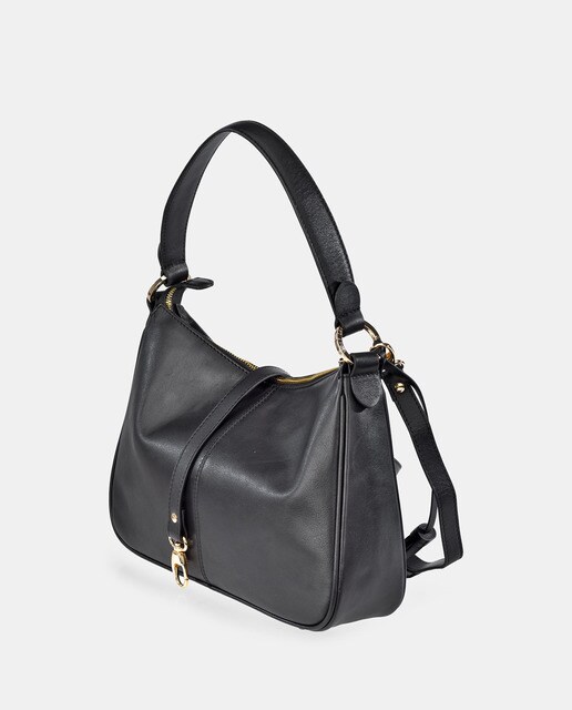 Hobo de piel napa en negro con cremallera · Guy Laroche · El Corte Inglés