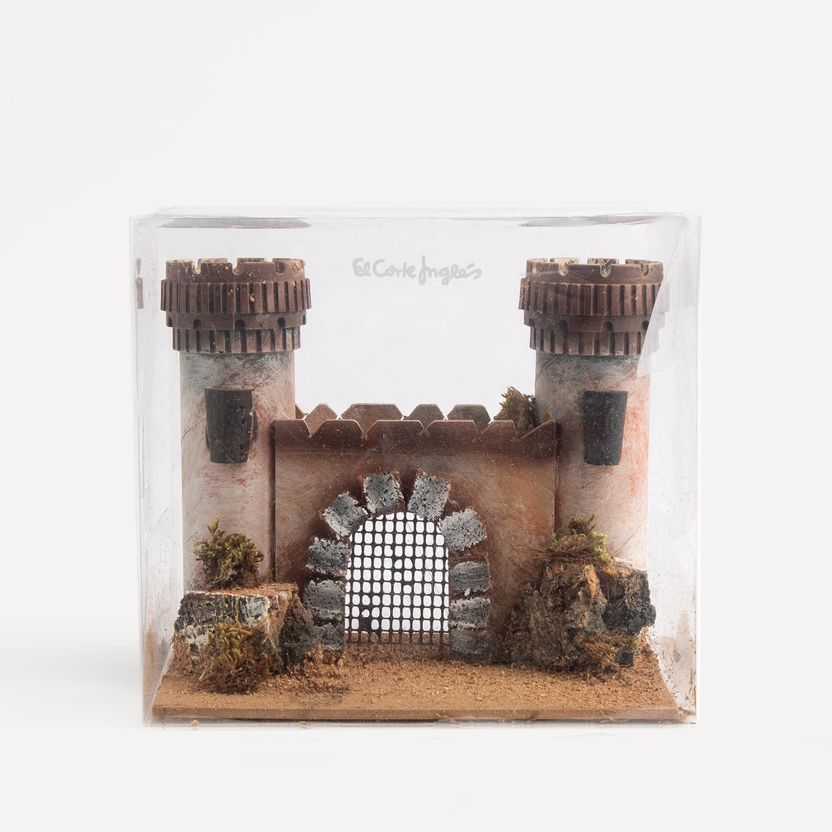 Castillo de corcho para Belén Navidad El Corte Inglés Marrón-5