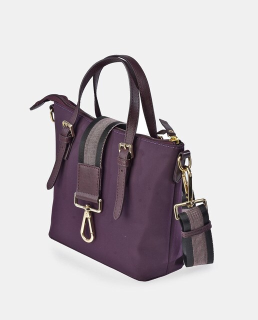 Bolso de mano pequeño de nylon y piel en burdeos con cremallera · Guy  Laroche · El Corte Inglés